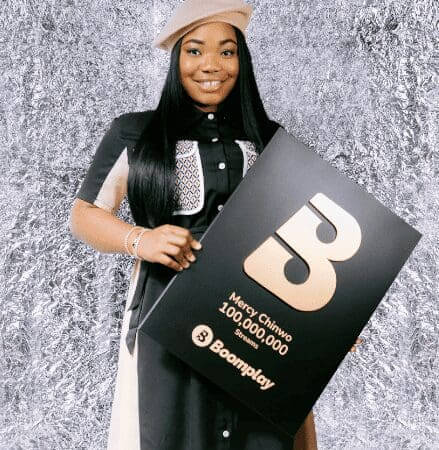 Mercy Chinwo Boomplay plaque